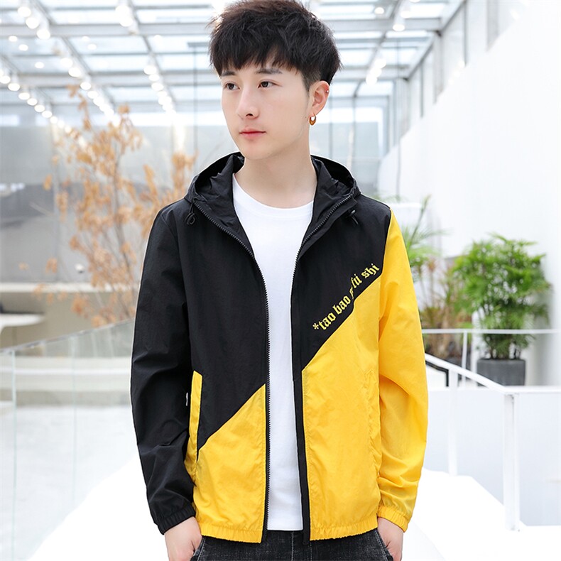 夏季款防晒衣男沙滩外套晒服透气连帽夹克男模灰色F567,男装夹克,星座1207