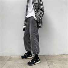 牛仔裤男宽松阔腿垂感直筒网红休闲潮牌ins老爹长裤子男NZK99-P45图片