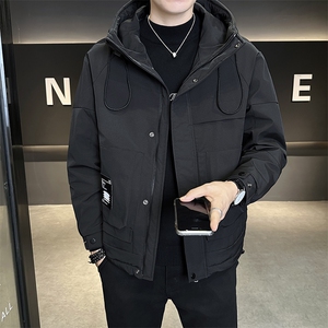 新款秋冬二棉连帽冲锋衣加棉外套男士棉服图片