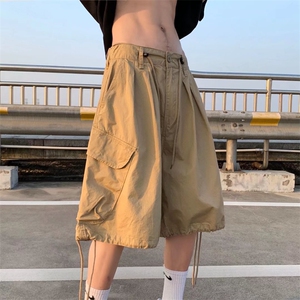 休闲直筒五分裤男女夏季薄款宽松百搭阔腿工装短裤ins潮D091-P33图片
