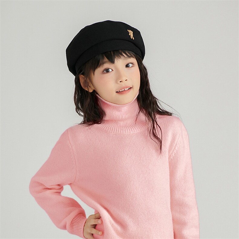 2025春秋新款羊绒衫女100纯山羊绒加厚保暖高领上衣纯色针织套衫,童装儿童羊毛衫,鑫贝羊绒
