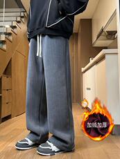 麦穗条加绒休闲长裤M-5XL特P45，男装卫衣，电商B325