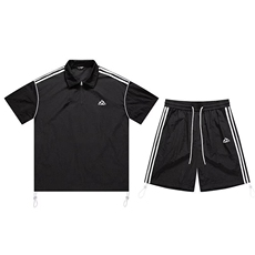 美式三条杠冰丝休闲男装夏季运动套装男款搭男生速干衣服TZ116p50，男装防晒衣，电商D315
