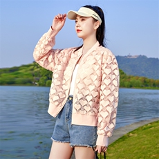 欧洲站2023夏季新款时尚百搭立领短款外套女夹克棒球服设计感爱心，女装防晒衣，帛香坊