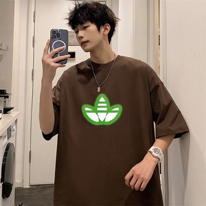 YY04常年款男士休闲印花T恤衫外套圆领半袖五分袖TEE男女中性班服图片