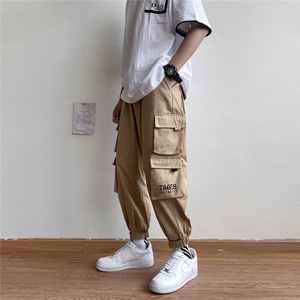 2025夏秋纯棉港风男美式宽松直筒束脚休闲裤工装裤，男装工装外套，星座225-5