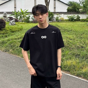 万针全刺绣解构设计260克重磅双纱纯棉高品质美式高街短袖T恤特35图片