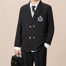 小西服外套男士宽松休闲韩版学院风徽章抗皱免烫西装上衣XW42，男装西服，星座1116A-2（原606A-1）