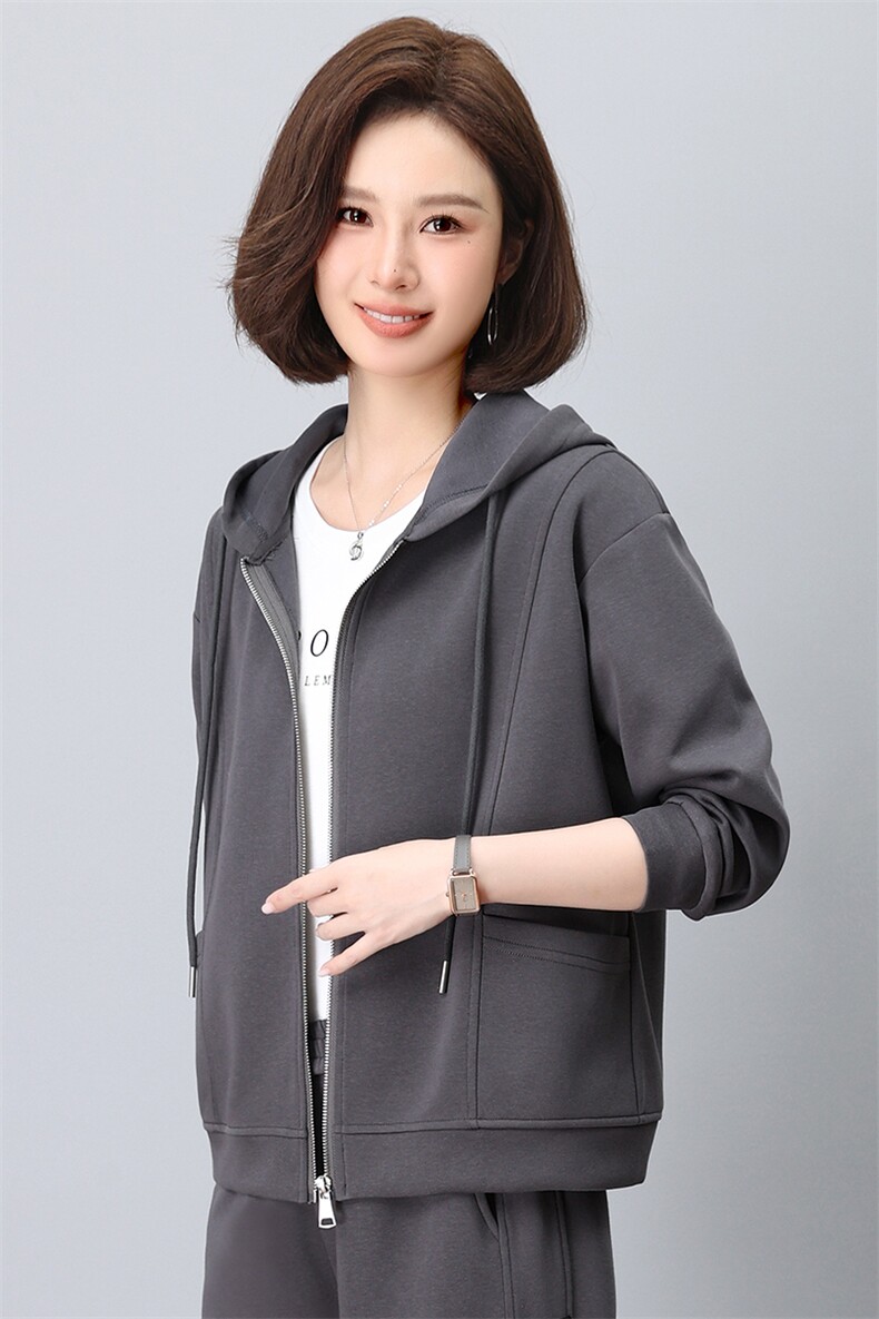 时尚气质休闲连帽宽松短外套女款百搭显瘦上衣,女装短外套,依恋蒂丝