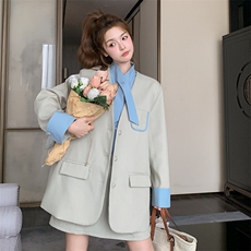 休闲假两件西装短裙套装女春秋2025新款两件套气质显瘦减龄超好看，女装套装/套裙，2C317