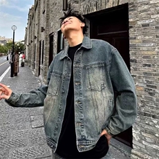 男士牛仔夹克男春秋款百搭今年外套潮牌欧美街头TT968P56，男装工装外套，星座1013-5