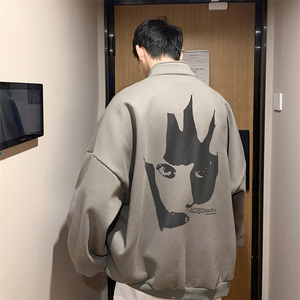 男装卫衣 23春秋新款抽象印花开衫外套男生夹克XZ514-2-W6617-P63图片