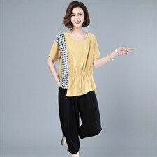 简约时尚套装/套裙潮流舒适2021年夏季圆领休闲气质，女装套装/套裙，丽影随形
