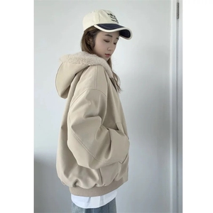 现货高品质美式高街冬季重磅座山雕大毛毛领pu皮棉衣男女加厚外套