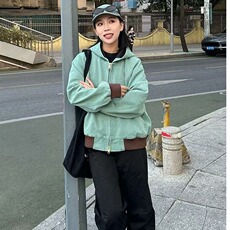 春秋款夹克男美式复古宽松休闲高级感连帽外套JK726-P80，男装夹克，星座208-5