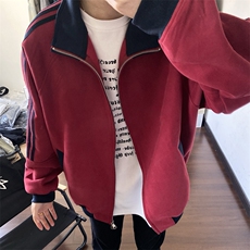 抖音得物高品质26春装美式高街重磅结构拼接织带立领卫衣外套CM42，女装短外套，电商A486-1