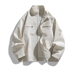 26春装高品质老钱风立领夹克外套男女美式潮牌拉链工装风宽松上衣，男装夹克，电商A486
