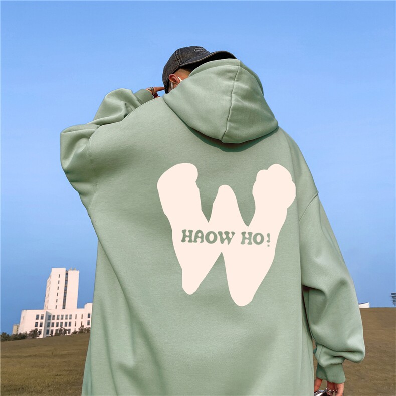 ！秋季重磅宽松大码港风W印花连帽卫衣LW105-特p35,男装卫衣,星座508（原C305）