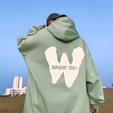 ！秋季重磅宽松大码港风W印花连帽卫衣LW105-特p35，男装卫衣，星座508（原C305）