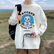 ！2023秋冬新款男士小羊刺绣毛衣潮牌针织衫外套M317P78，男装针织衫/毛衣，电商B220