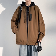 JK751P68港风二开宽松棒球服夹克百搭落肩简约上衣外套，男装夹克，星座1204-3