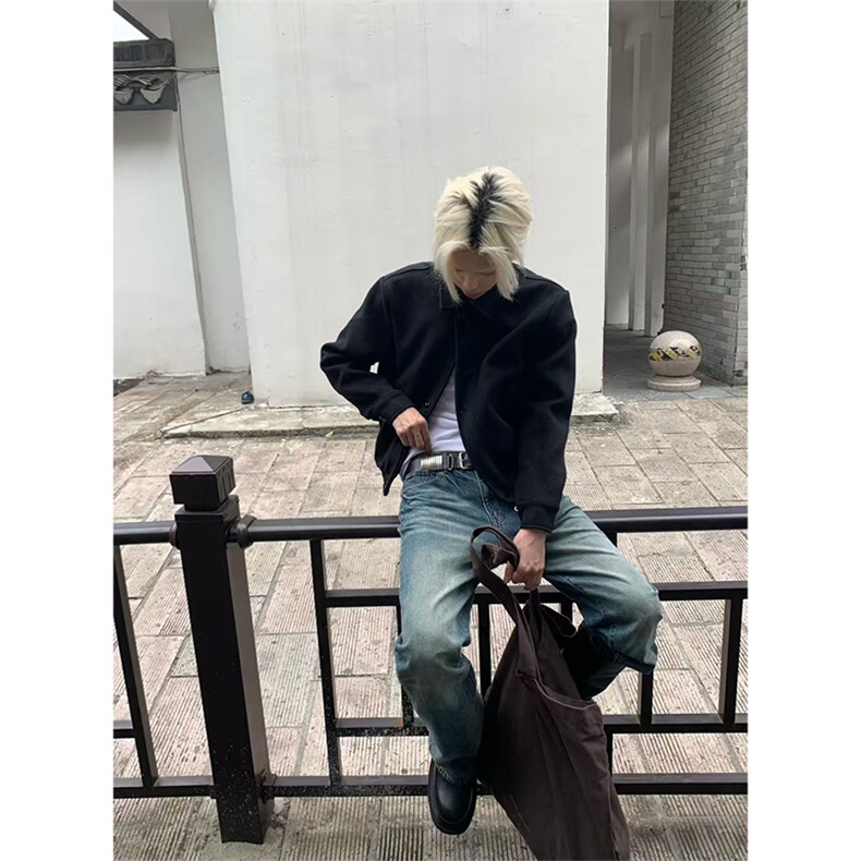 现货~秋冬新款呢子大衣正肩短款翻领男女夹克外套DY02-P95,男装夹克,星座1004-3