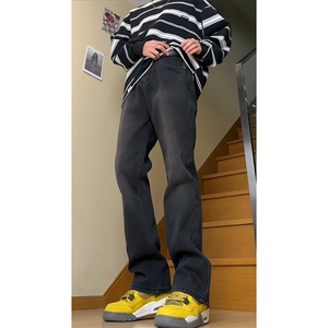 ！水洗微喇叭加绒牛仔裤修身显瘦现货 常规55加绒65图片