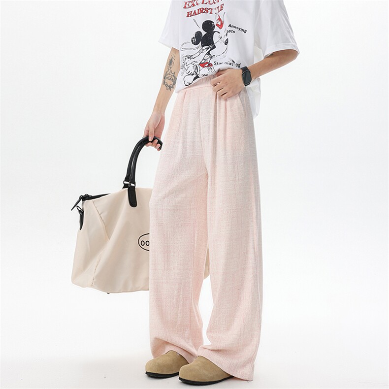 8XL-M棉麻扎染糯米裤垂感直筒宽松慵懒休闲阔腿裤K9130P68控98,男装休闲裤,电商D206-1