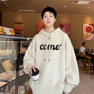 特P55控98高品秋冬季连帽毛衣男复古慵懒风针织衫毛衣外套MYL3312