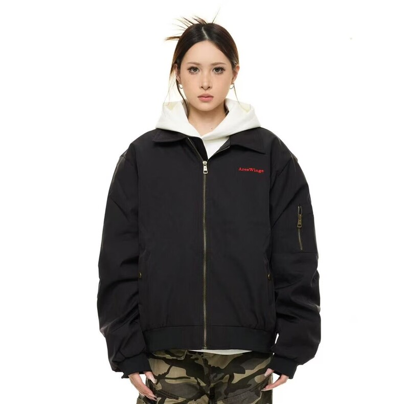 印花字母飞行员夹克男女秋薄款情侣高街拉链棒球服外套JK21P72,男装夹克,星座1013-5