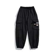 2025冬季新款男装日系宽松加绒加厚运动休闲棉裤束脚卫裤P950-F83，男装休闲裤，电商A101（原外27）