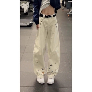 1506A/G6620/P50港风潮男夏季新款2026个性字母牛仔裤图片