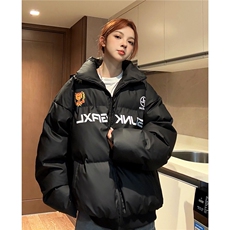 中性风冬装大领子pu软皮棉服棉衣休闲加厚外套男女G1109P128，男装棉衣，电商A339