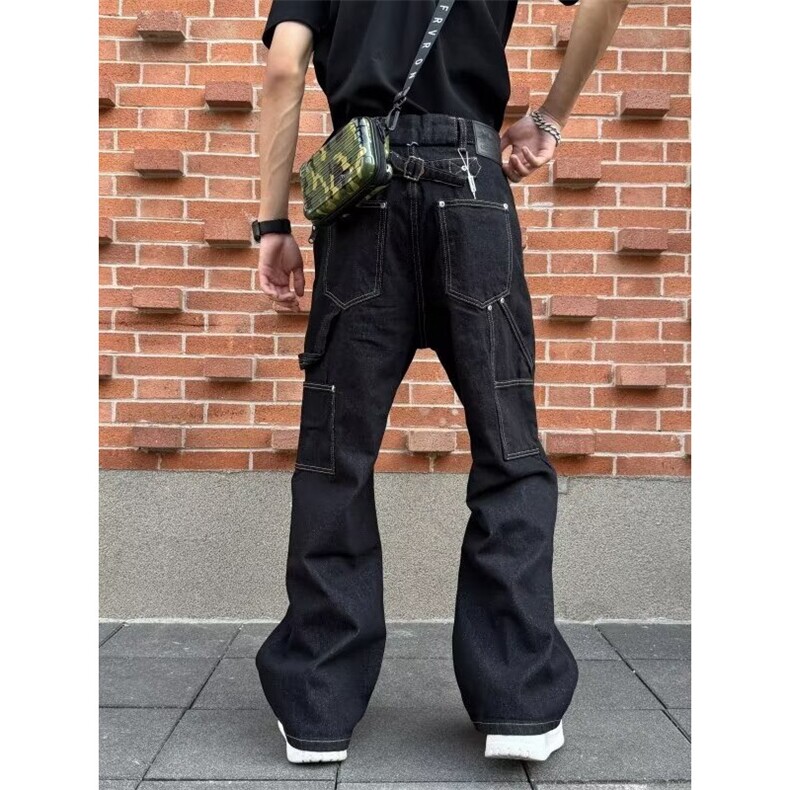 秋季宽松直筒休闲裤男士多口袋大码户外工装裤阔腿长裤子,男装工装外套,四季星座505