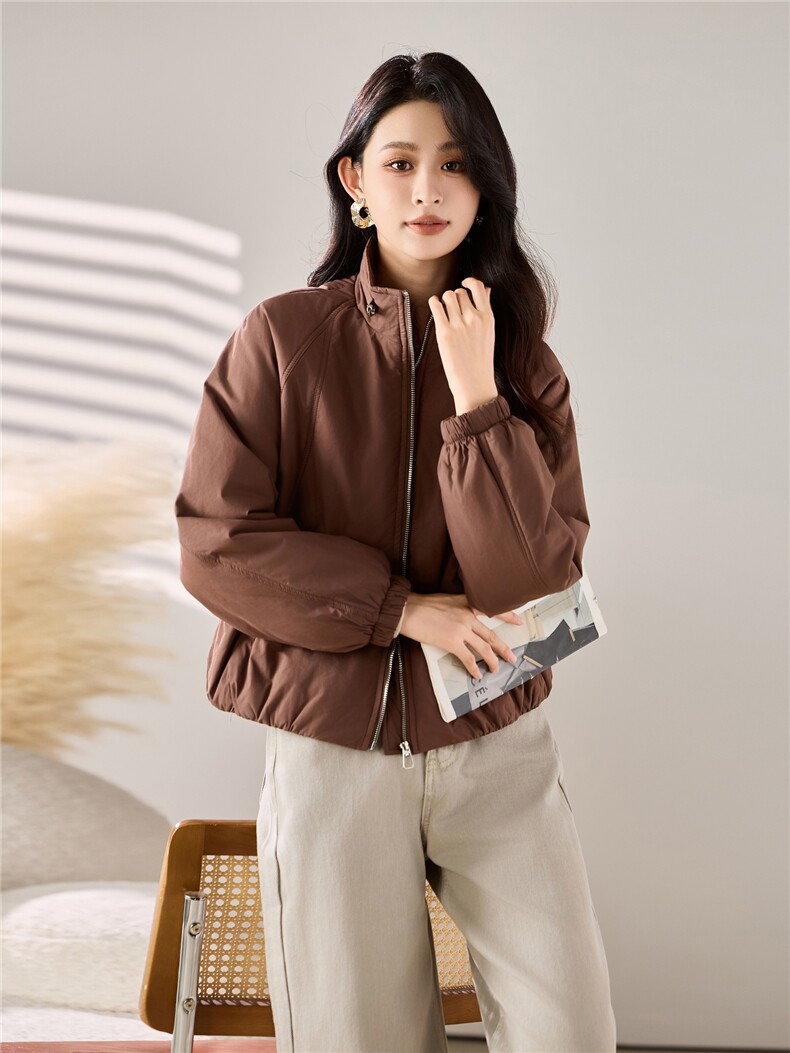 2025秋冬装新款立领夹棉小外套,女装棉衣/棉服,梦芯尔