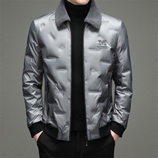 羽绒服可卸羊毛毛领中年男翻领羽绒服防寒纯色羽绒男ZL99667-P225，男装羽绒服，电商B212（原钱塘6029）
