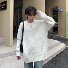 T911-特P75高级重磅仿水貂毛衣男女慵懒宽松情侣针织衫潮牌，男装针织衫/毛衣，星座1501