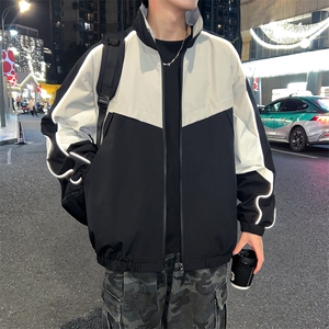 复古撞色拼接立领冲锋衣外套男开衫外套夹克棒球服JK01577-P68图片