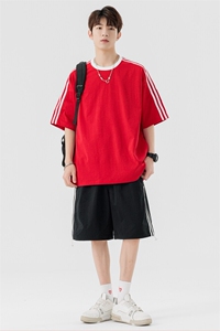 休闲运动套装男士夏季新款五分袖防晒短袖t恤搭配宽松 TZ2525 P65图片