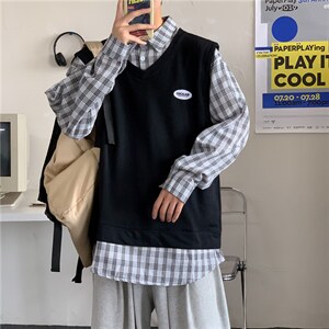 假两件卫衣男潮牌ins港风衬衫领上衣韩版宽松春秋款外套wy728-p40，男装卫衣，星座1008-2