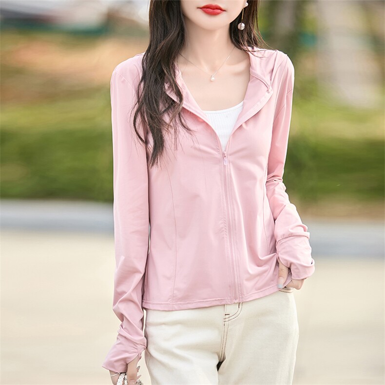 2025夏季新款遮阳超火连帽拉链薄开衫防晒服外套,女装防晒衣,思牵羊绒