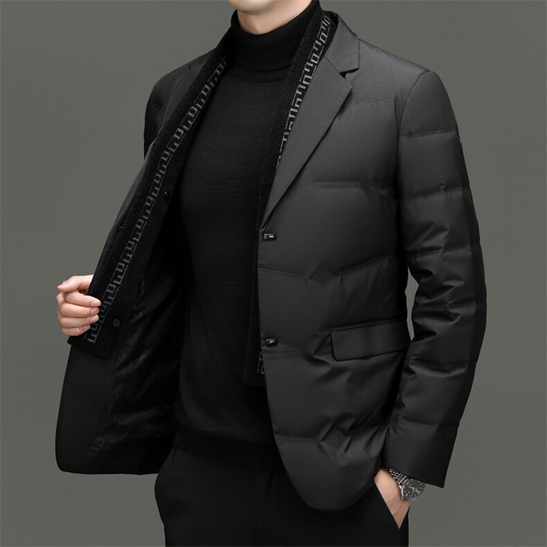 BZX8189钱塘2020-2商务休闲简约冬季厚款中年男士羽绒服P195图片