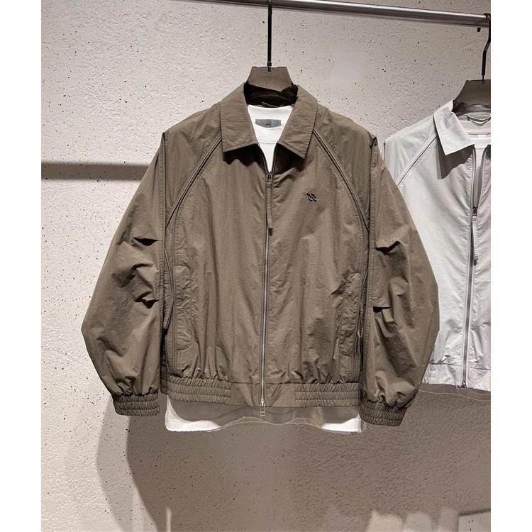 2025春季新款男士老钱风拼接翻领休闲夹克外套百搭高级时尚设计感，男装夹克，星座1210-1