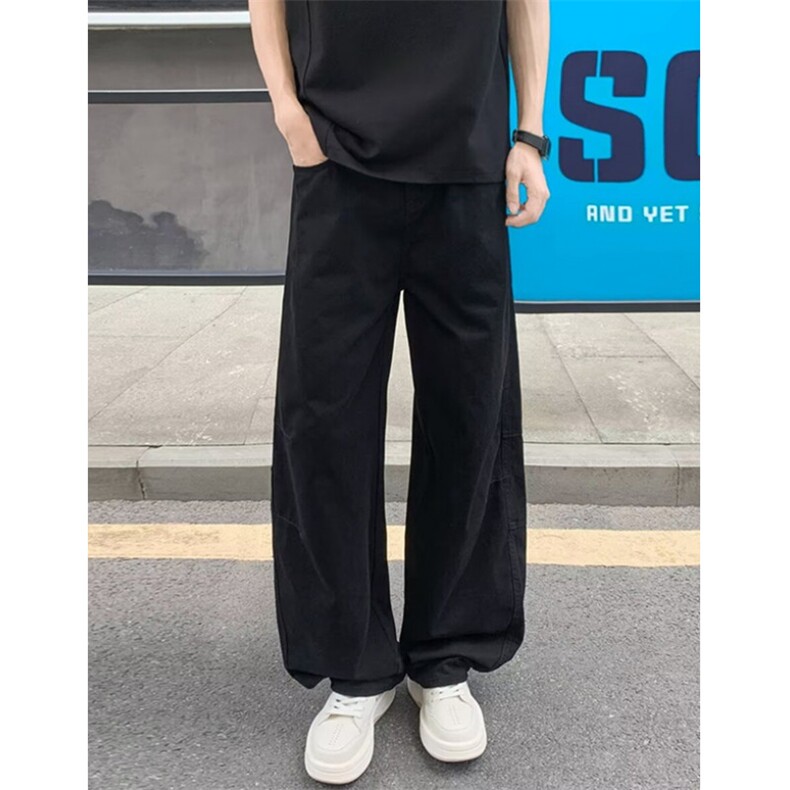 baggy军绿色弯刀工装裤男款美式微喇牛仔裤水洗棉伞兵直筒阔腿裤，男装西裤，星座1116A（原606A-3）