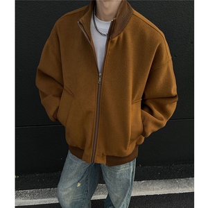 绒毛呢立领飞行服夹克 冬季美式夹棉加厚外套 高质量棉衣895 p115图片