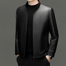 海宁真皮皮衣2025年秋冬季新款中老年男士立领绵羊皮夹克父亲外套，男装夹克，电商B360A（原721A）