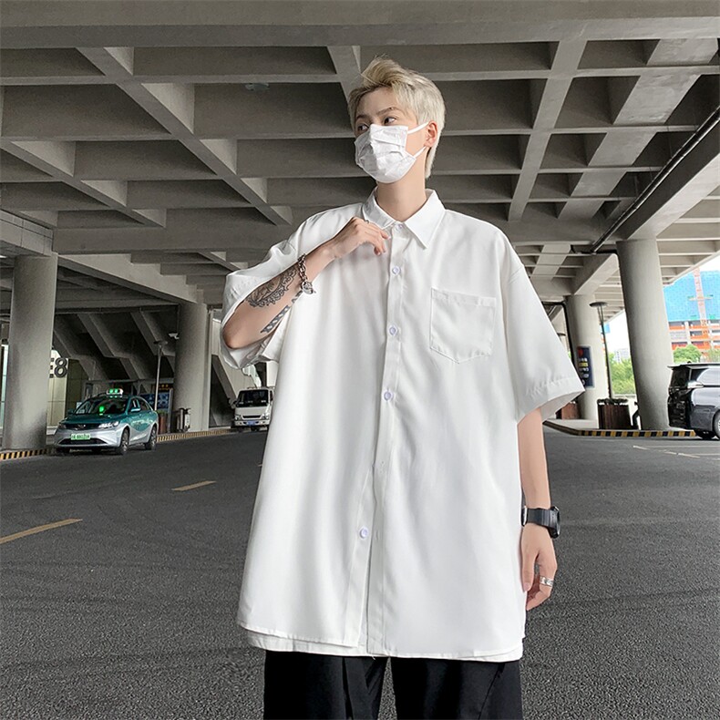 衬衫男短袖韩版潮流痞子帅文艺2023夏季新款ins宽松外套CY342-P29,男装衬衫,星座412-3
