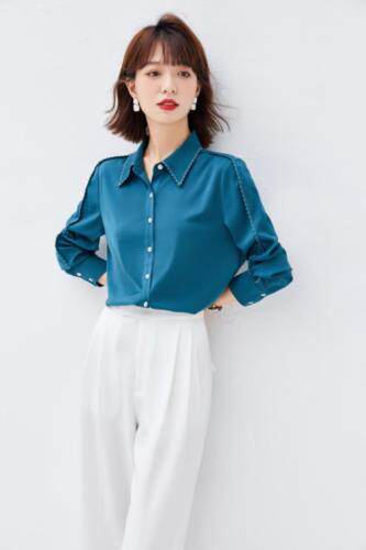 2021秋季新品特种工艺绣气质通勤衬衫，女装衬衫，秋子丰色(3F)