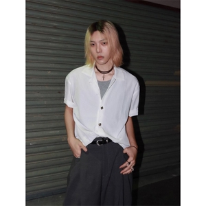 网图有货 永生花 系类褶皱肌理短袖衬衫男女宽松衬衣外套A684-P33图片