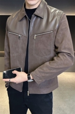 店主风夹克男2025秋款时尚拼皮外套男上衣潮流B317/8032/P135，男装夹克，电商B317